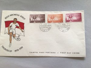 Republic Indonesia 1958 Thomascup multi stamp postal cover 66237 