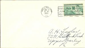 US SLOGAN CANCEL COVER STATE LAUREL FESTIVAL WELLSBORO PENNSYLVANIA 1955