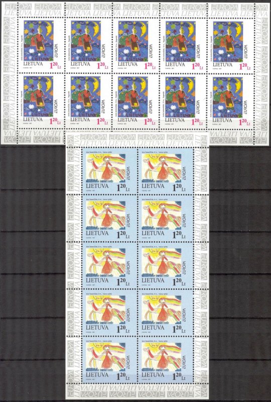 Lithuania 1997 Europa CEPT Tales and Legends 2 Sheets MNH