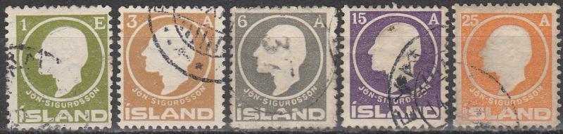 Iceland #86-7, 89-91  F-VF Used CV $110.00 (S1668)