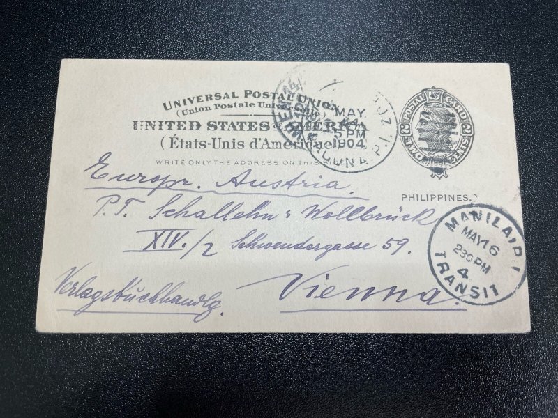 Philippines UX6 Used Santa Cruz to Vienna (UPSS S6) KSPhilatelics (UX6PIx61)