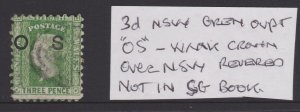 New South Wales Sc#O14 Used - Watermark REVERSED, not listed in SG or Scott