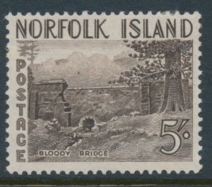 Norfolk Island 5/- Bloody Bridge SG 18 Mint Hinged