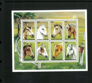 Central African Rep. #1137 Horses Mini Sheet x 47. Cat.376.00 (8.00/sheet)