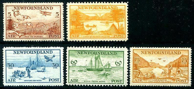 HERRICKSTAMP NEWFOUNDLAND Sc.# C13-17 1933 Scenes NH