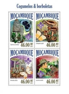 2013 MOZAMBIQUE  MNH. MUSHROOMS AND BUTTERFLIES.  Michel Code: 6942-6945