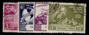 TRINIDAD & TOBAGO GVI SG261-264, anniversary of UPU set, FINE USED.