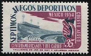 MEXICO 1954 Sc C223  35c Airmail Mint LH VF - Central American Games / Sports