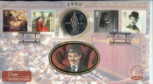 1999 Benham Entertainers Coin Cover with Gibraltar 1 Crown Coin 