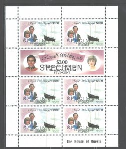 ST.VINCENT& GRENNADINES 1981 ROYAL WEDDING #209,212;214 SPECIMEN OVPT SEE S