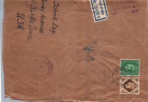 FRONT-ONLY 1948 LARGE ENVELOPE/PACKAGE FROM ENGLAND TO U.S.A. POSTAGE DUE 10c