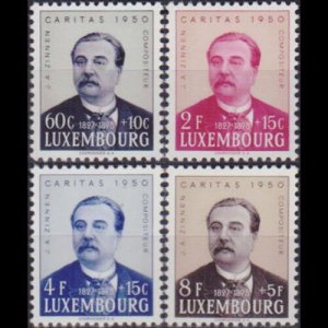 LUXEMBOURG 1950 - Scott# B162-5 Conductor Zinnen Set of 4 LH