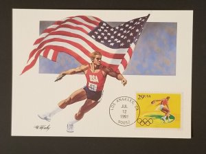 FDC Maxi Card Maximum 1991 Olympics 29c Stamp Discus M75