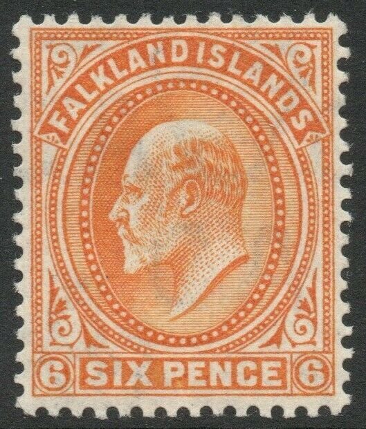 FALKLAND ISLANDS-1904 6d Orange Sg 47 MOUNTED MINT V46471