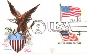 #UX117 US Flag Pugh FDC