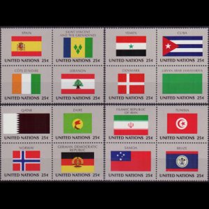 UN-NEW YORK 1988 - Scott# 531a-43a Member Flags Set of 16 NH