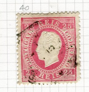 PORTUGAL; 1870-84 classic Luis issue Perf 13.5 fine used Shade of 25r. value