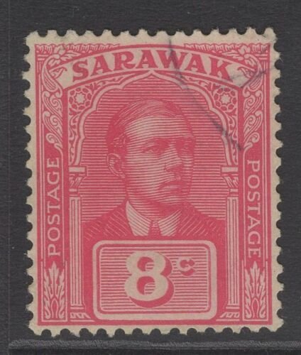 SARAWAK SG68 1922 8c BRIGHT ROSE-RED FINE USED 