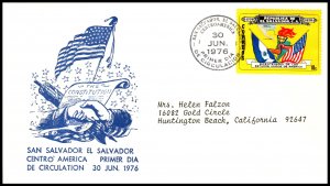 El Salvador 870 US Bicentennial Typed FDC