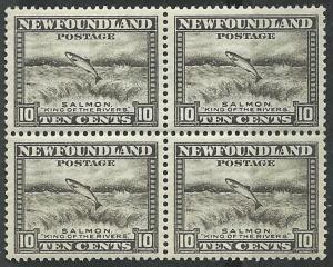 Newfoundland # 193 10c Salmon BLOCK/4  (1) Mint NH