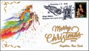 22-272, 2022 Christmas, Pictorial Postmark, Event Cover, Angelica NY. Angels,