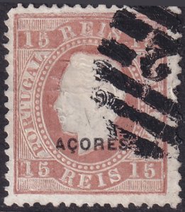 Azores 1882 Sc 47d used 42 (Angra) cancel large corner fold