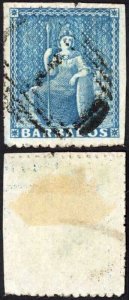 Barbados SG14 (1d) Pale Blue Pin Perf 14 Cat 150 pounds