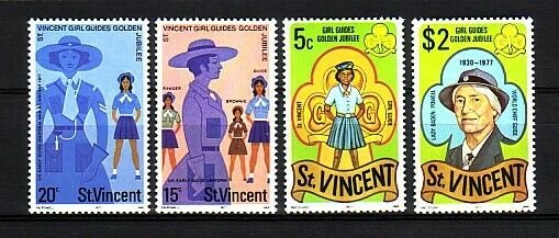 St. Vincent, Scott cat. 504-507. Girl Scouts Golden Jubilee issue.  LH. ^