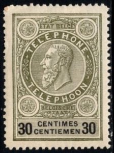 1892 Belgium Revenue 30 Centimes King Leopold II Telephone Stamp