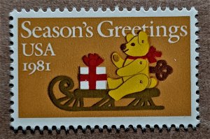 United States #1940 (20c) Felt Bear on Sleigh MNH (1981)