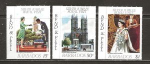 Barbados Scott catalog # 452-454 Mint NH