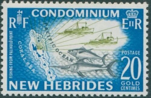 New Hebrides 1963 SG101 20c Fishing MNH