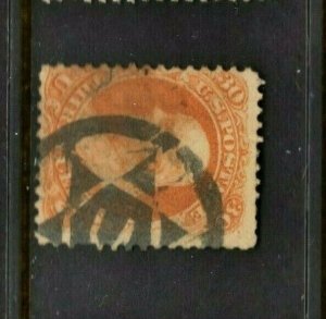 US Fancy Cancel [S-E #ST-C 22] NEW YORK 'U'-in-SEGMENTED STAR on Sc#71 