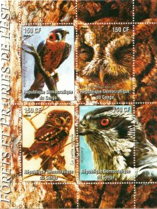 2004   CONGO  - SG: N/A -   BIRDS OF PREY - UNMOUNTED MINT