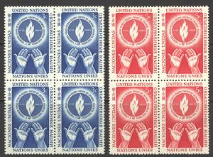 United Nations Sc# 21-22 MNH Blocks/4 1953 Human Rights Day