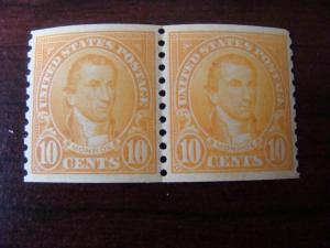 # 603 MINT NEVER HINGED  OG Line Pair ORANGE MONROE