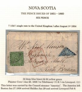 Nova Scotia #2a & #4 Very Fine Used On Bisect Cover To New Britain (London)