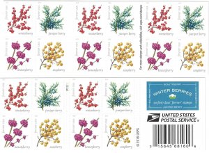 Winter Berries  Forever stamps 1 book total 20 stamps