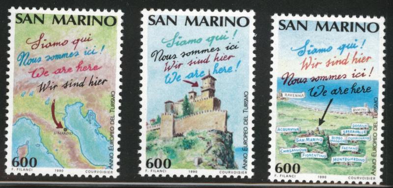 San Marino Scott 1198-1200 MNH** 1990 stamp set