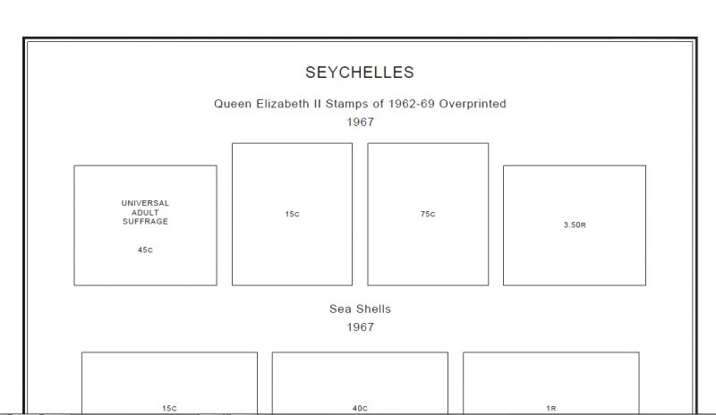 SEYCHELLES STAMP ALBUM PAGES 1890-2011 (137 PDF digital pages)