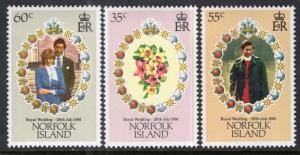 Norfolk Island 280-282 Royal Wedding MNH VF