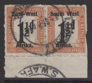 SOUTH WEST AFRICA SGD8 1923 1½d BLACK & YELLOW-BROWN-BROWN USED