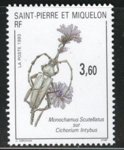 St. Pierre & Miquelon Scott 588 MNH** 1993 Flower CV$1.50