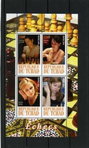 CHAD 2010 SPORTS/CHESS SHEET OF 4 STAMPS MNH