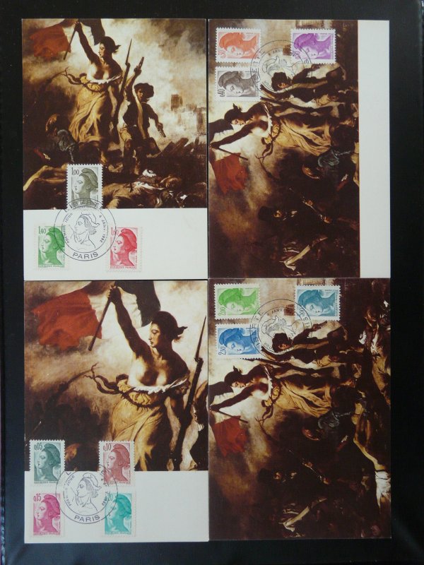 art paintings Delacroix Sabine de Gandon x4 maximum card France 1982 ref 101447
