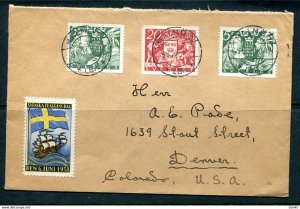 Sweden 1938 Cover to USA Denver 11808