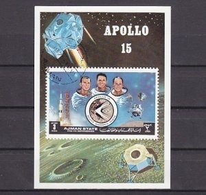 Ajman, Mi cat. 1263, BL345. Apollo 15 Crew s/sheet. Canceled. ^