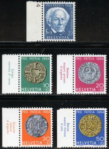 Switzerland Scott B334-B338 MNHOG - 1964 Coins Complete Set - SCV $2.80