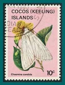 Cocos 1983 Butterflies Moths 2, 10c used #90,SG87