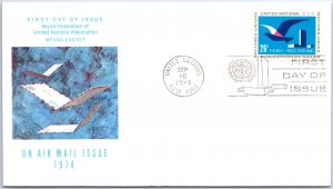 UN UNITED NATIONS FIRST DAY OF ISSUE COVER WFUNA SPECIAL CACHET #17
